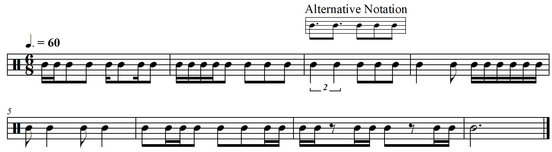 rhythmic dictation compound meter advanced example 1